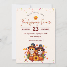 CELEBRATING THANKSGIVING WITH ADORABLE KITTENS 招待状