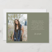 Celebrating the Graduate Sage Green Multi Photo 案内状 (裏面)