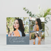 Celebrating the Graduate Slate Blue Multi Photo 案内状 (スタンド正面)