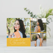 Celebrating the Graduate Yellow Multi Photo 案内状 (スタンド正面)