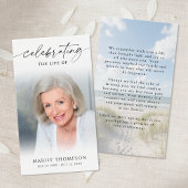 Celebrating the Life Beach Photo Memorial Cards