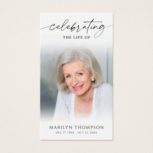 Celebrating the Life Beach Photo Memorial Cards (正面)