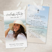 Celebrating the Life Beach Photo Prayer Card