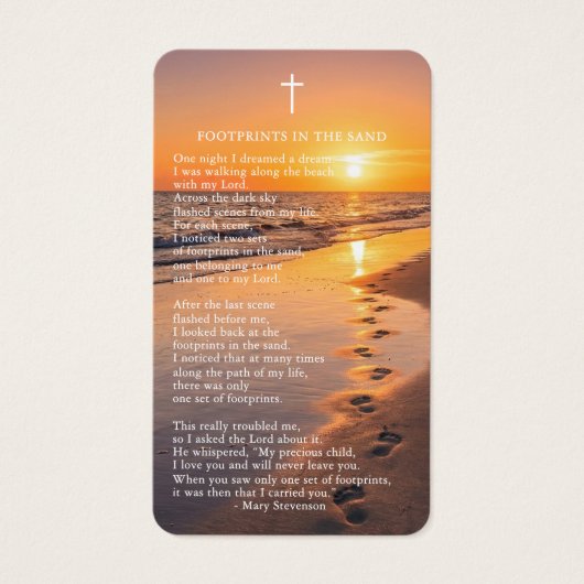 Celebrating the Life Footprints Prayer Cards (正面)