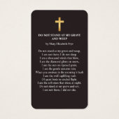 Celebrating the Life Memorial Funeral Prayer Card (裏面)
