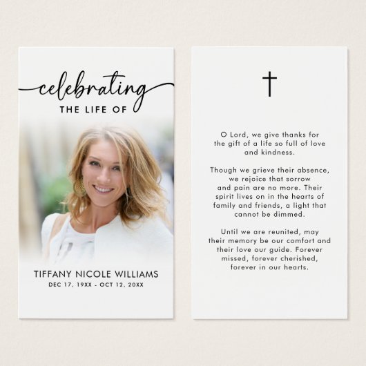 Celebrating the Life Memorial Prayer Cards (正面&裏面)