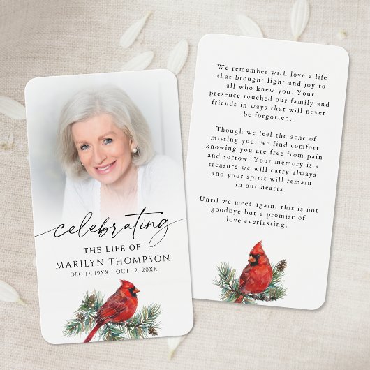 Celebrating the Life of Cardinal Prayer Card