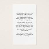 Celebrating the Life of Memorial Photo Cards (裏面)