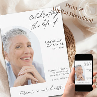 Celebrating The Life Of Minimalist Arch Photo 招待状