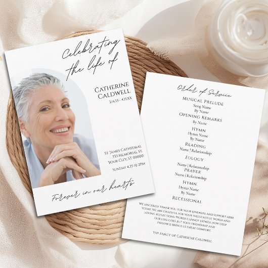 Celebrating the Life Of Modern Arch Photo Funeral プログラム