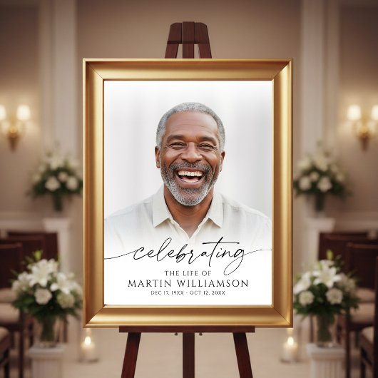 Celebrating the Life of Name Photo Script Memorial ポスター