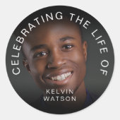 Celebrating The Life Of | Photo Memorial Funeral ラウンドシール (正面)