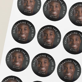 Celebrating The Life Of | Photo Memorial Funeral ラウンドシール