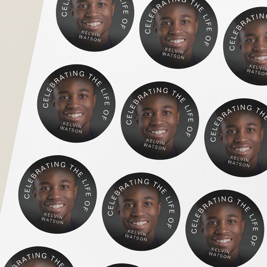 Celebrating The Life Of | Photo Memorial Funeral ラウンドシール