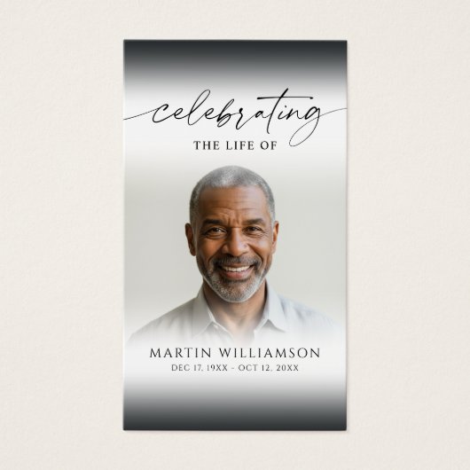 Celebrating the Life of Photo Modern Prayer Card (正面)