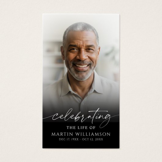 Celebrating the Life Photo Funeral Prayer Card (正面)