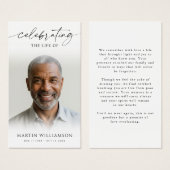 Celebrating the Life Photo Modern Prayer Card (正面&裏面)