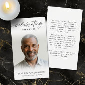 Celebrating the Life Photo Modern Prayer Card