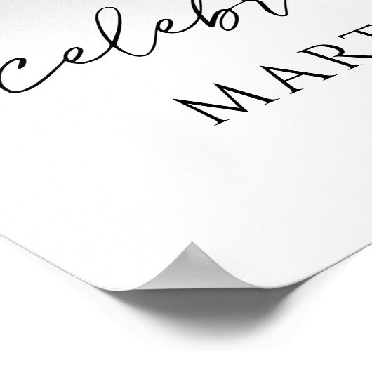 Celebrating the Life Photo Modern Script Memorial ポスター (角)