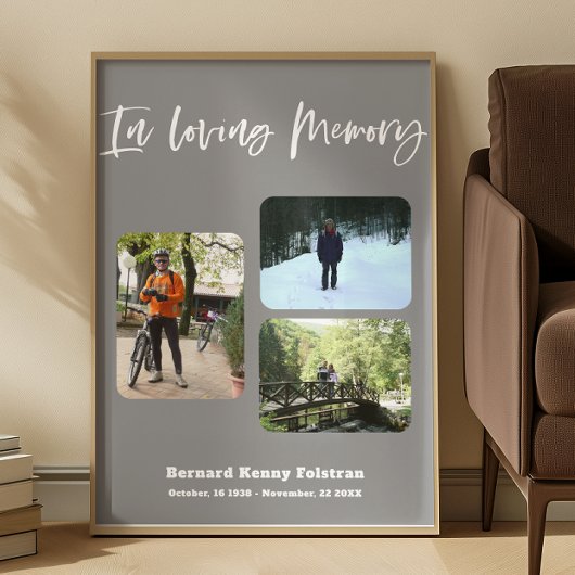 Celebrating the life Three Photos Funeral ポスター