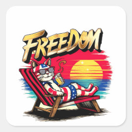 Celebrating US Independence Day スクエアシール