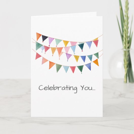 Celebrating You Happy Birthday Colorful Artisan カード (正面)