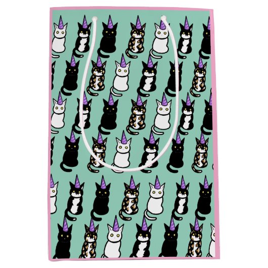 Celebration Cat Gift Bag ミディアムペーパーバッグ (正面)