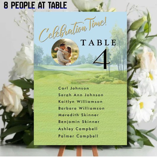 Celebration Golf Wedding Seating 8 Guest Names テーブルナンバー