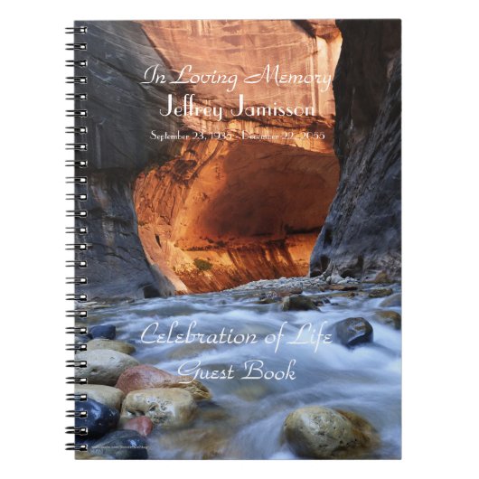 Celebration Life Guest Book Zion Narrows notebook ノートブック (正面)