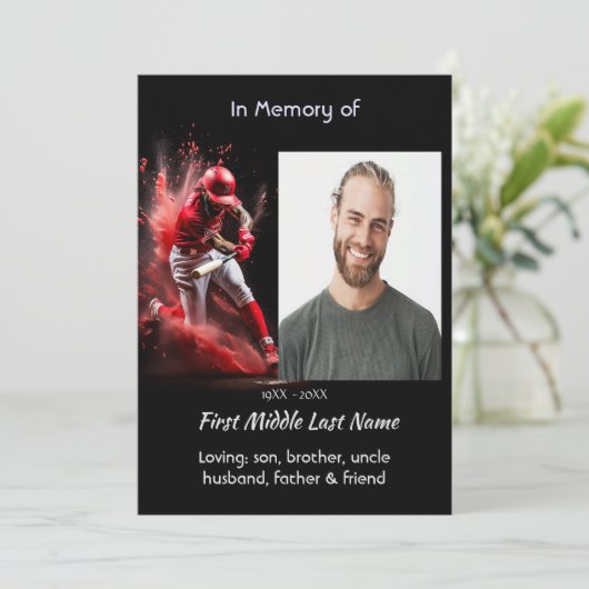 Celebration Life Service Baseball Softball Player 招待状 (スタンド正面)