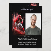 Celebration Life Service Baseball Softball Player 招待状 (正面/裏面)