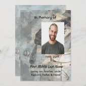 Celebration Life Service Memorial Baseball Player 招待状 (正面/裏面)