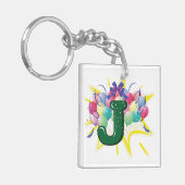 Celebration Monogram Letter J with Balloons キーホルダー (正面左)