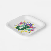 Celebration Monogram Letter J with Balloons ペーパープレート (傾斜あり)