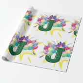 Celebration Monogram Letter J with Balloons ラッピングペーパー (アンロールド)