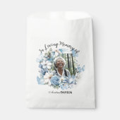 Celebration Of Life 1 Photo Funeral Blue Floral フェイバーバッグ (正面)