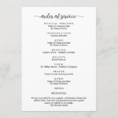 Celebration of Life 1 Photo Memorial Funeral Cross プログラム (裏面)