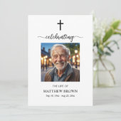 Celebration of Life 1 Photo Memorial Funeral Cross プログラム (スタンド正面)