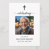 Celebration of Life 1 Photo Memorial Funeral Cross プログラム (正面)