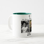 Celebration Of Life 2 Photos Funeral White ツートーンマグカップ (正面左)