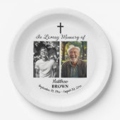 Celebration Of Life 2 Photos Funeral White ペーパープレート (正面)