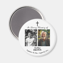 Celebration Of Life 2 Photos Funeral White マグネット