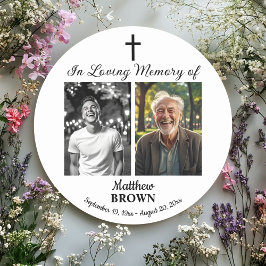 Celebration Of Life 2 Photos Funeral White ラウンドシール