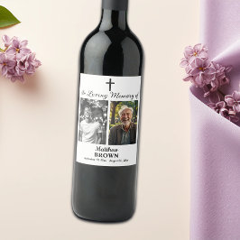 Celebration Of Life 2 Photos Funeral White ワインラベル