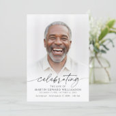 Celebration of Life 2 Photos Memorial Modern 招待状 (スタンド正面)