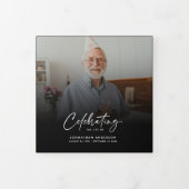 Celebration of Life 3-Photo Black & White Funeral 三つ折りプログラム (カバー)