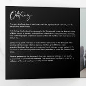 Celebration of Life 3-Photo Black & White Funeral 三つ折りプログラム (内部最初)