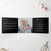 Celebration of Life 3-Photo Black & White Funeral 三つ折りプログラム (内部)