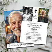 Celebration Of Life 3 Photos Funeral White 招待状