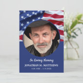 Celebration Of Life American Flag Photo Funeral 招待状 (スタンド正面)